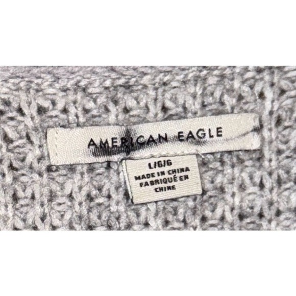 fisherman's sweater American Eagle coastal Women's Pullover L Mock Neck chunky - Picture 2 of 14